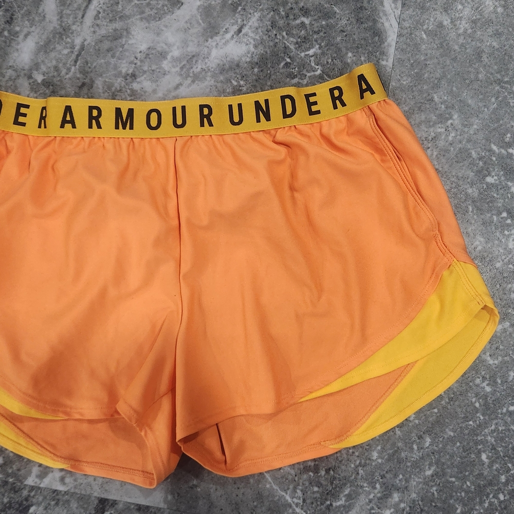 Under Armour Orange and Yellow Athletic Shorts Sz XXL